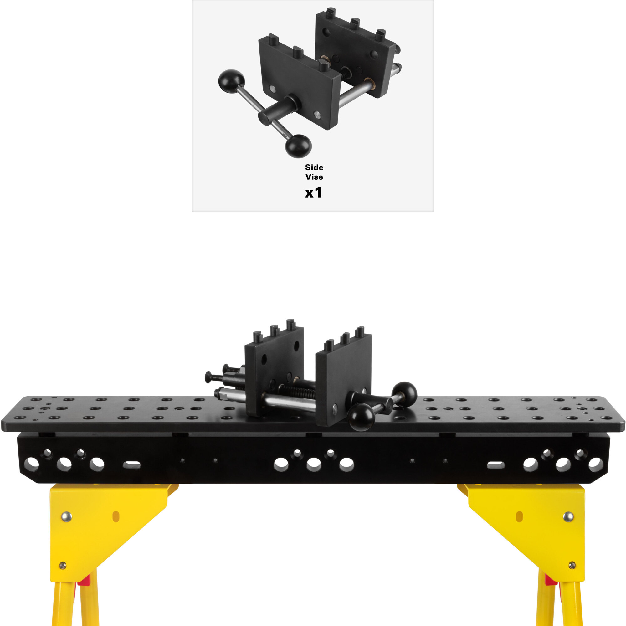 Strong Hand Tools Plate and Adjustable Heavy-Duty Leg Package with Side Vise — 36in. x 6in., Model# TSB366-AF5